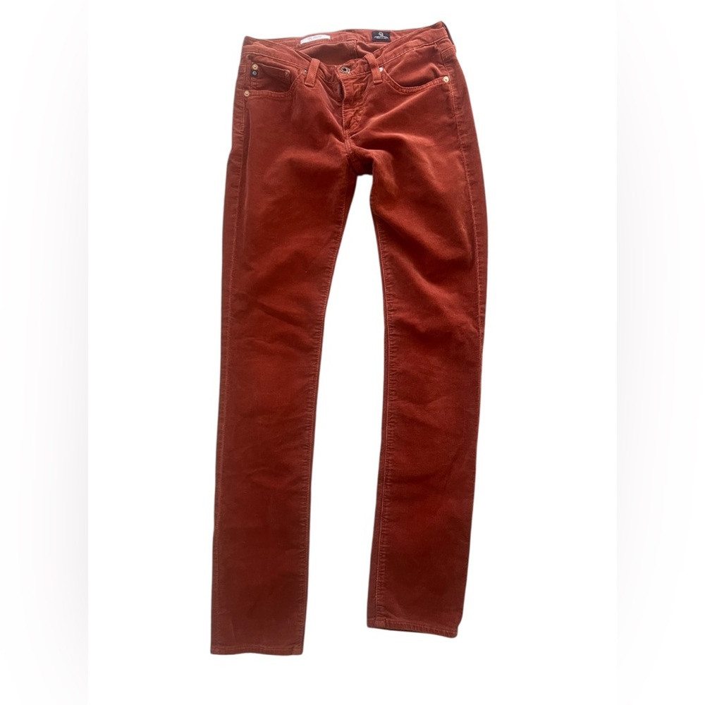 Adriano Goldschmied (AG) The Stevie Rust Corduroy Mid-Rise Slim Pants | Size 26
